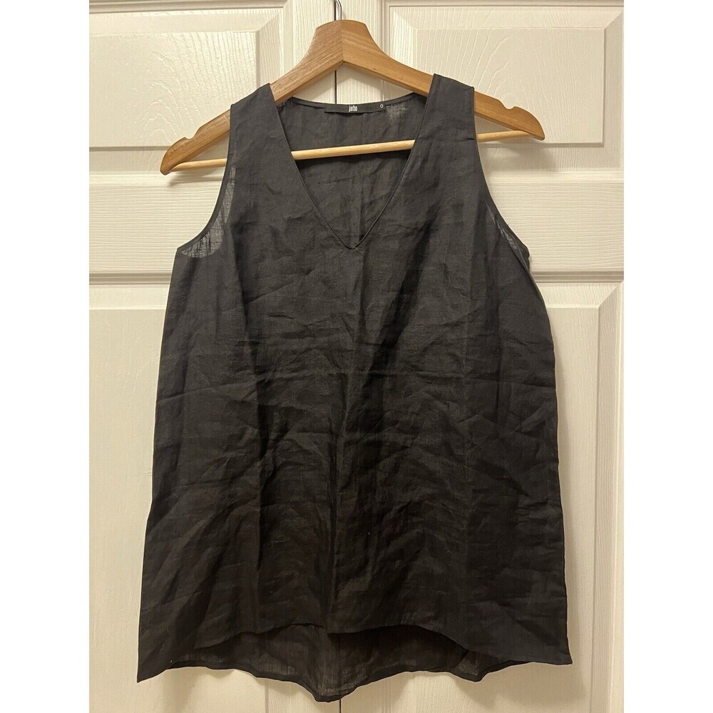 JARBO linen Vneck Sleeveless Black Tank Sz 0 (2-4)